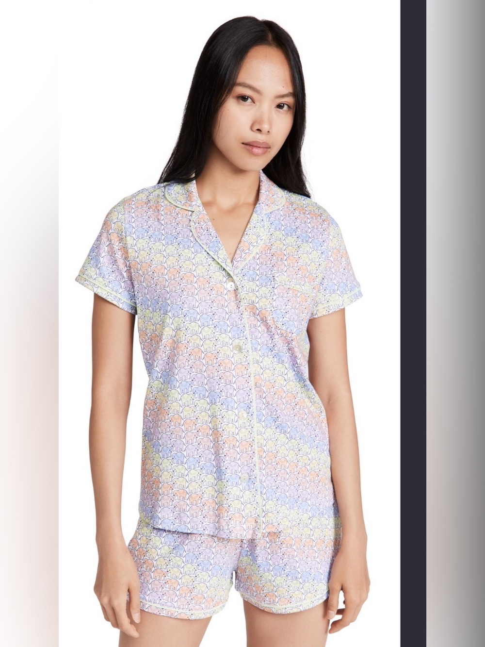 Roller Rabbit Disco Hathi Polo Pajama Top Rainbow Elephant Print Size S